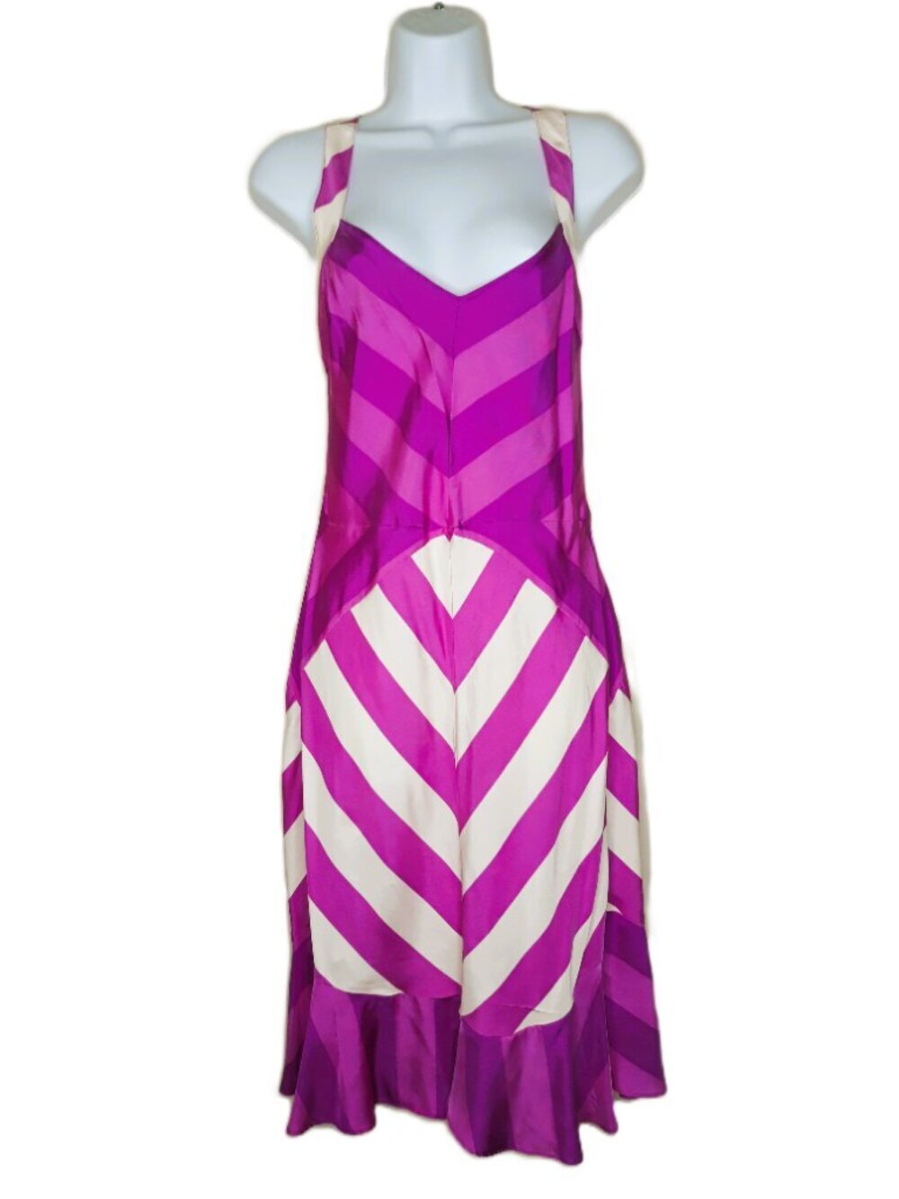 Silk Midi Dress 12 Strappy Sleeveless Pink Party Wedding Event Armani Exchange